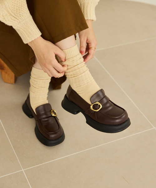 OLUN ローファー nuance buckle loafer/ニュアンスバックルローファー