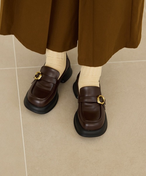 OLUN ローファー nuance buckle loafer/ニュアンスバックルローファー