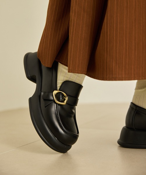 OLUN ローファー nuance buckle loafer/ニュアンスバックルローファー
