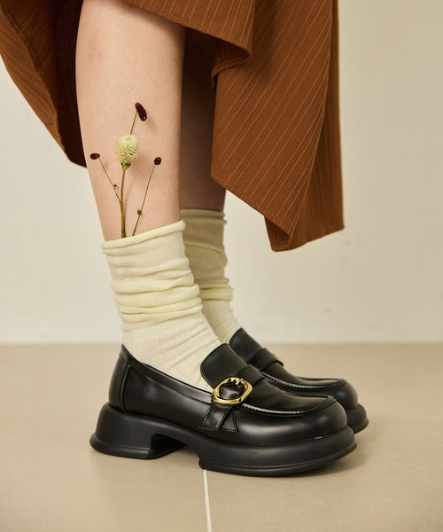 OLUN ローファー nuance buckle loafer/ニュアンスバックルローファー