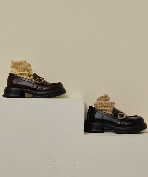 OLUN ローファー nuance buckle loafer/ニュアンスバックルローファー