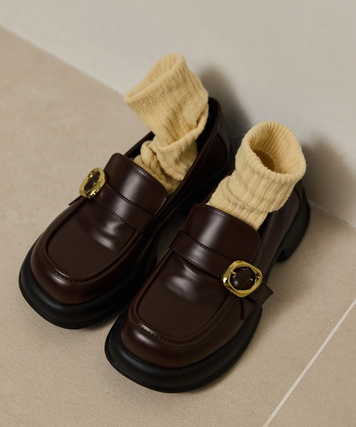 OLUN ローファー nuance buckle loafer/ニュアンスバックルローファー