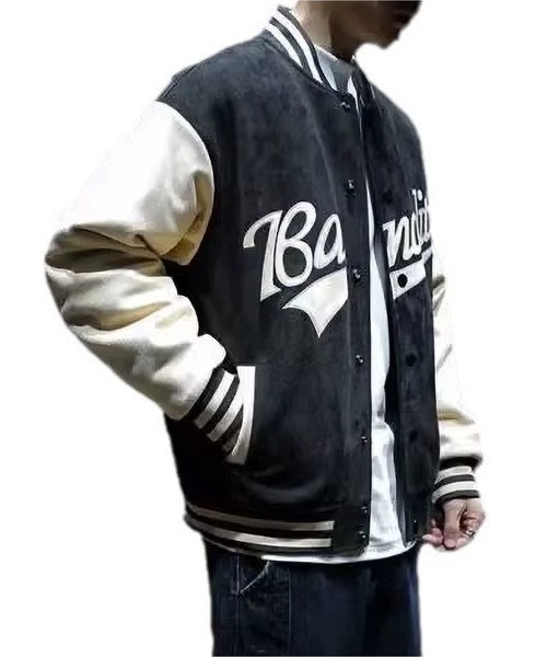 BLANC FICELLE スタジャン 3Dシシュウ スタジャン メンズ : ZOZOTOWN