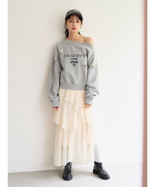 SNIDEL（スナイデル） トレーナー スウェット 「Chacott」刺繍スエット