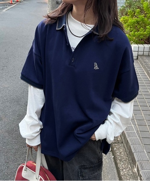 DOUBLE NAME（ダブルネーム） ポロシャツ ポロ 「m:rex」ミニ恐竜