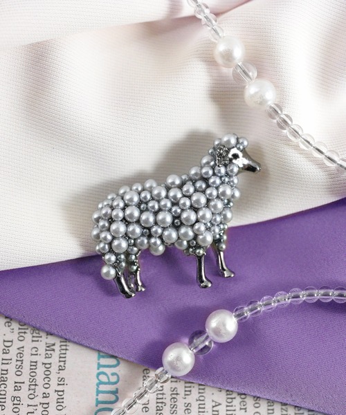 styiro（スタイロ） ブローチ カラーパールひつじブローチ レディース