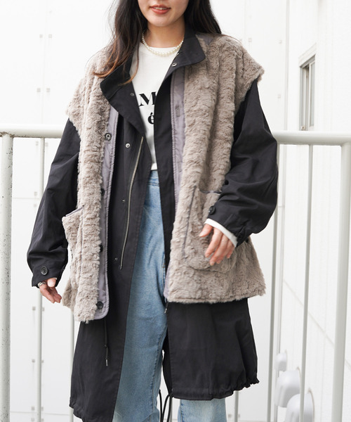 VENCE EXCHANGE モッズコート コート マルチWAYボアベスト付きモッズ