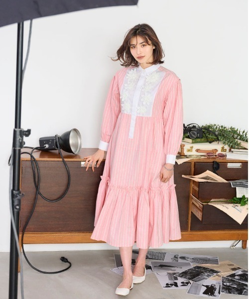 Chesty（チェスティ） ワンピース フラワーモチーフ3WAYシャツ