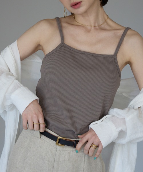 Fizz（フィズ） キャミソール カップ付き スクエアネックキャミソール