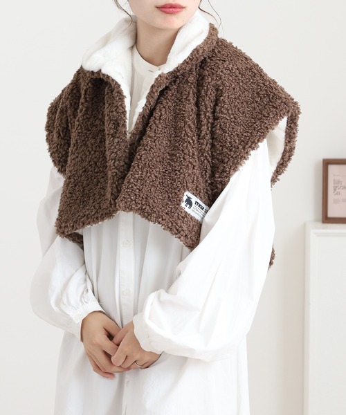 moz（モズ） ルームウェア 部屋着 プードルボア ポンチョ レディース