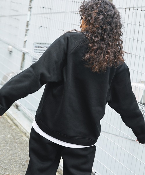 トレーナー スウェット 「 セットアップ 」ロゴ刺繍襟付きスウェット+