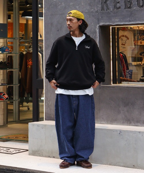 KEBOZ（ケボズ） トレーナー スウェット BB LOGO HALF ZIP SWEAT