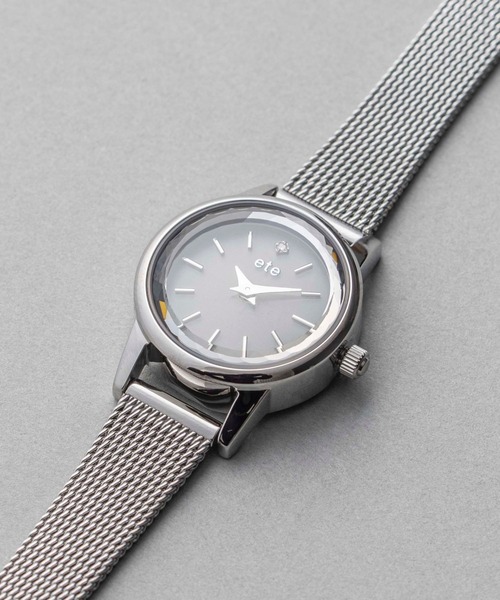 ete（エテ） 腕時計 ソーラーウォッチ メッシュベルト レディース