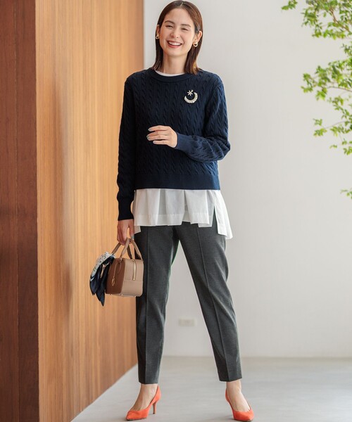 組曲（KUMIKYOKU） ニット セーター コットンカシミヤ混2WAYケーブル