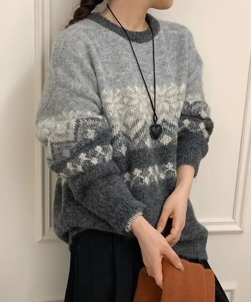 PANICALE☆新品4万円 パニカーレ ノルディックニット グレー系 46