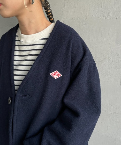 Danton（ダントン） ノーカラージャケット 36 グレー レディース