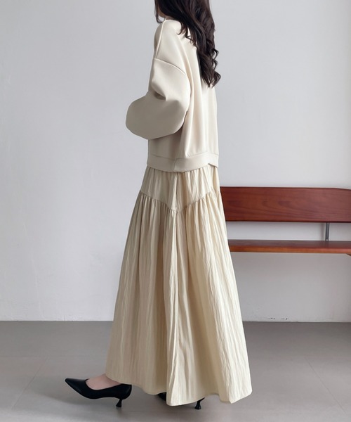 ABITOKYO（アビトーキョー） ワンピース 異素材切替段ボールスウェット