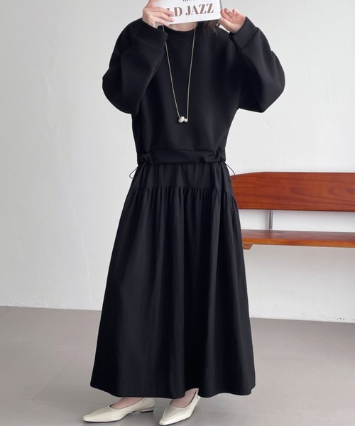 ABITOKYO（アビトーキョー） ワンピース 異素材切替段ボールスウェット