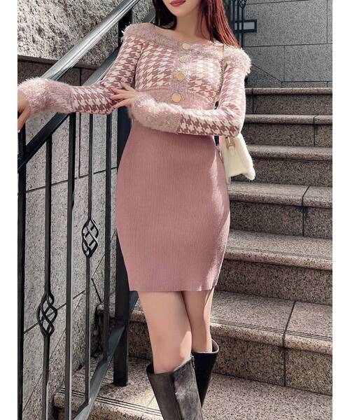 RESEXXY（リゼクシー） ワンピース ハウンドトゥースアンサンブルミニ