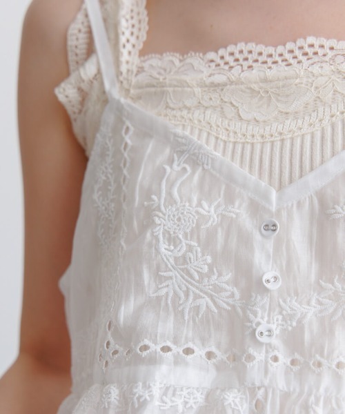 flower キャミソール ノスタルジーエンブロイダリービスチェ