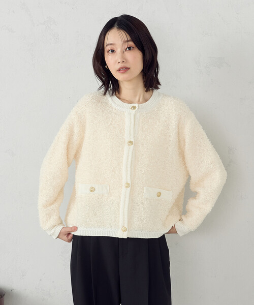 COMME CA ISM（コムサイズム） カーディガン ツイード金ボタン ニット