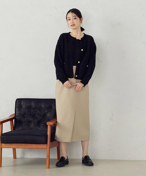 COMME CA ISM（コムサイズム） カーディガン ツイード金ボタン ニット