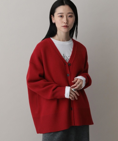 A part by（アパートバイ） カーディガン カシミヤコンBIG Vネック