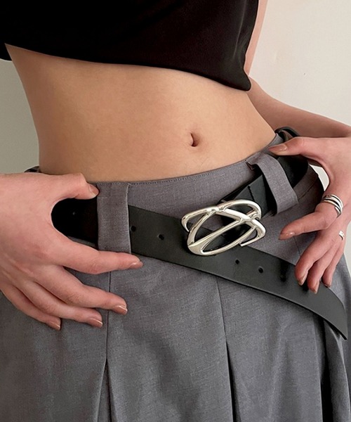 florist（フローリスト） ベルト シルバーバックルフェイクレザー太