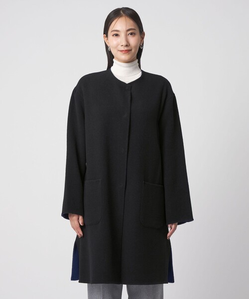 A DAY IN THE LIFE ノーカラーコート コート リバーシブル Aライン