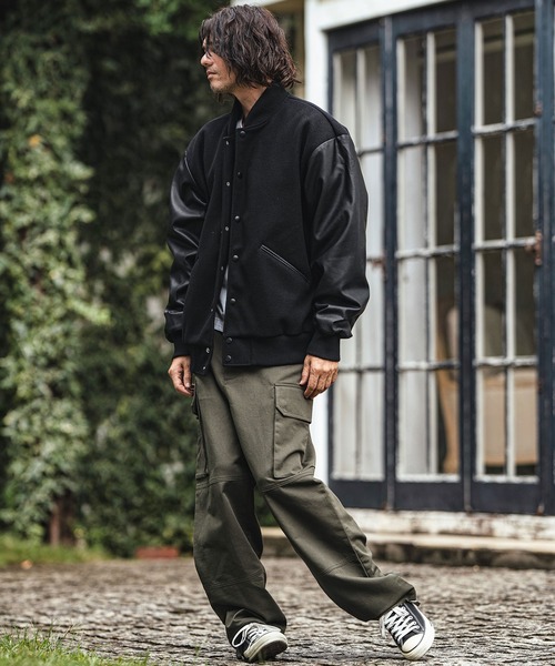 CAMBIO（カンビオ） スタジャン mj10383- メルトンPU切り替えルーズ