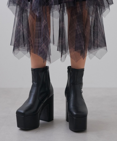 Newlyme（ニューリーミー） ブーツ 12cm厚底ストレッチショートブーツ