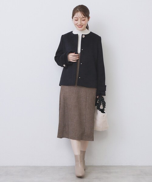 index（インデックス） ノーカラーコート コート ノーカラーショート