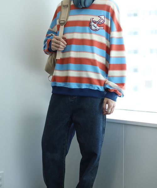 トレーナー スウェット HOOK -original- レトロ調フック刺繍入りマルチ