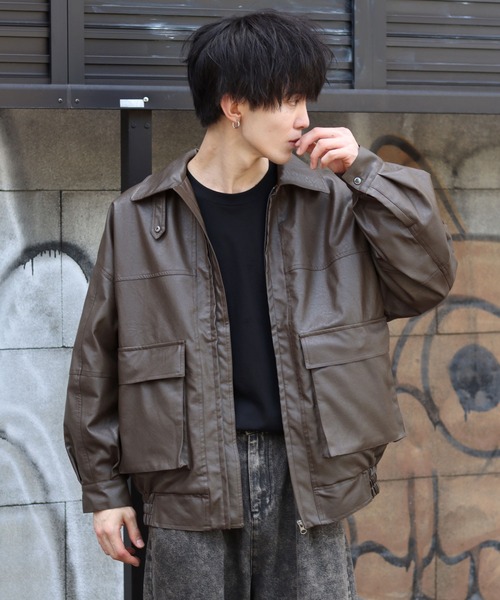 SITRY（シトリー） ブルゾン アウター synthetic leather Big A-2