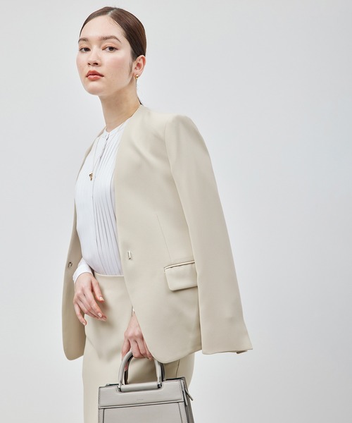 ROPE'（ロペ） ジャケット ノーカラージャケット トリアセテートダブル