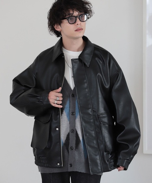 RAGEBLUE（レイジブルー） ブルゾン アウター SYNTHETIC LEATHER TRACK