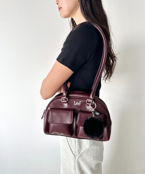 Lee（リー） ボストンバッグ 2ポケット ロングハンドル PUミニボストン