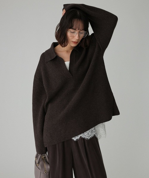 BABYLONE（バビロン） ニット セーター スキッパーミドルゲージニット