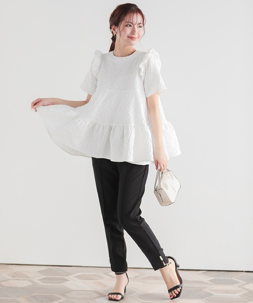 Fit more（フィットモア） ブラウス シャツ フラワージャガード