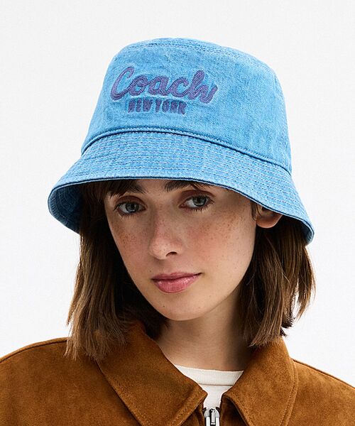COACH（コーチ） 帽子 ハット スクリプト エンブロイダード デニム