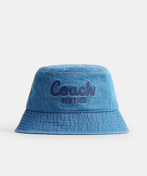 COACH（コーチ） 帽子 ハット スクリプト エンブロイダード デニム