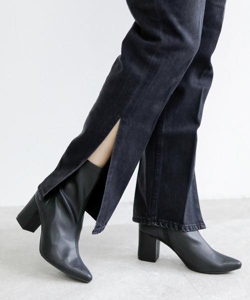 ブーツ ポインテッドトゥ ストレッチブーツ 「日本製」 レディース