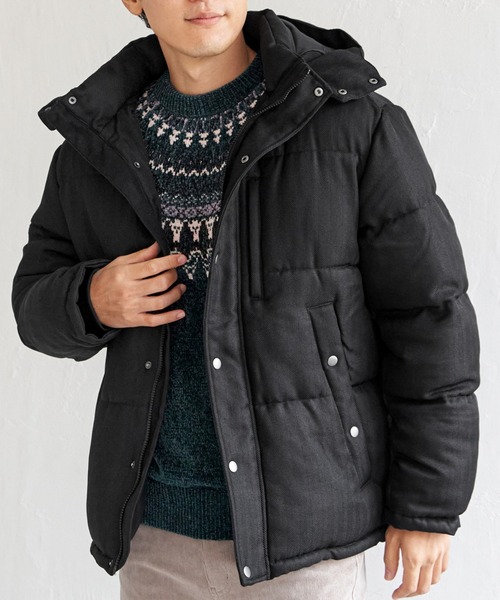 ikka（イッカ） ダウンジャケット ダウン sorona(R)ツイードライク