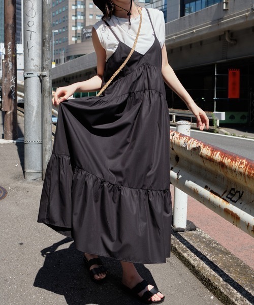 ワンピース バックリボン ティアードキャミワンピース : ZOZOTOWN