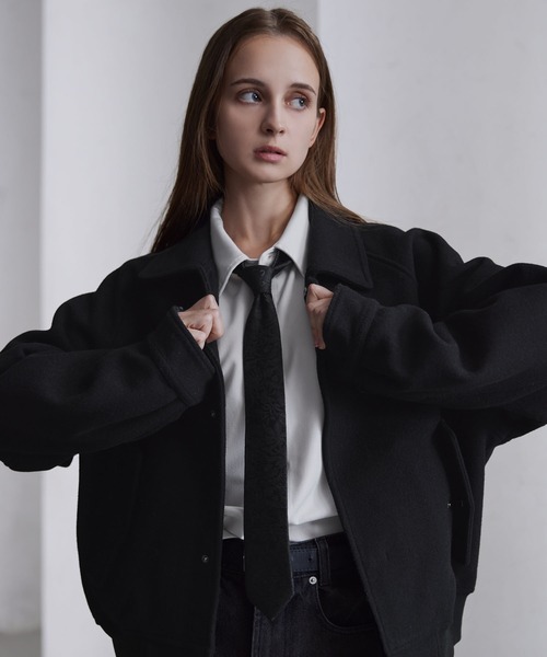 CLEL（クレイル） ネクタイ 「CLEL」Wool Silk Jacquard Narrow Tie