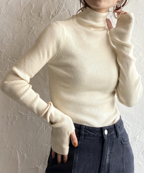 She's Closet ニット セーター アームウォーマー風フィンガーホール指