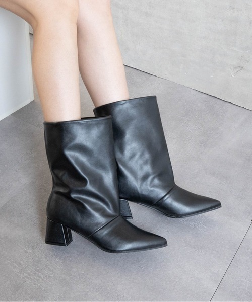 ブーツ ワイドシャフトミドルブーツ レディース : ZOZOTOWN Yahoo!店