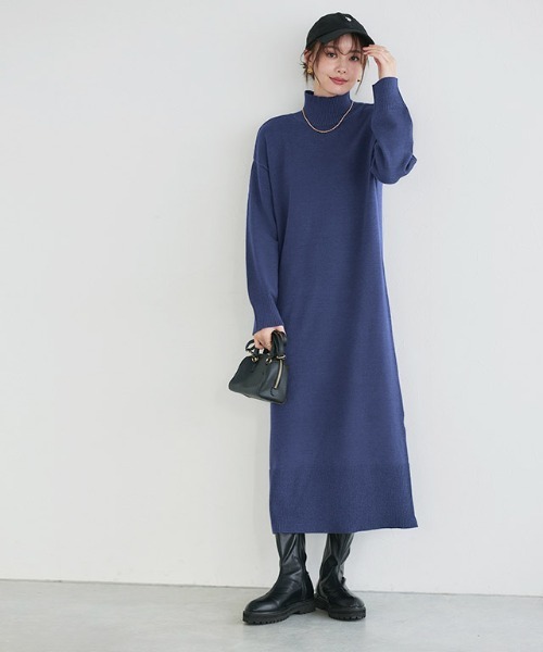Pierrot（ピエロ） ワンピース もっちりカシミヤタッチハイネック