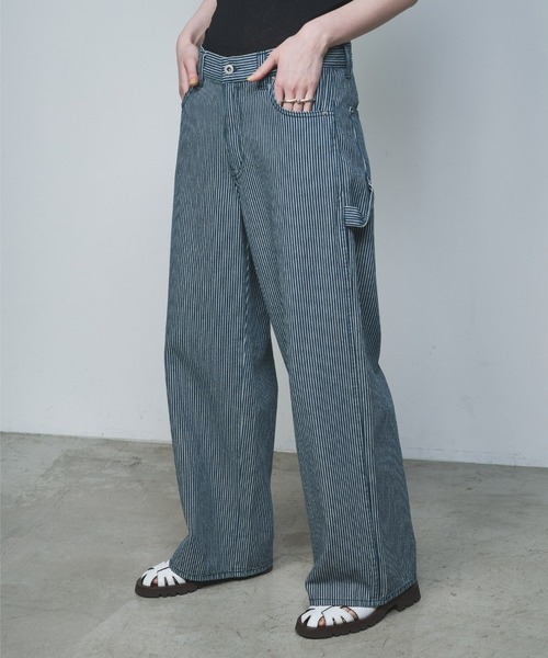 GALLARDAGALANTE（ガリャルダガランテ） パンツ ルーズヒッコリー