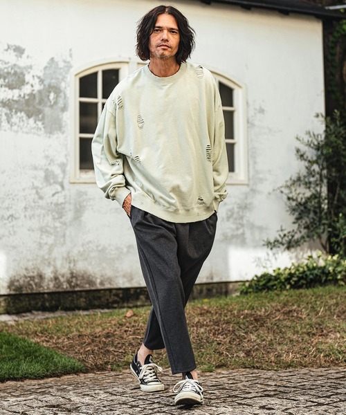 CAMBIO（カンビオ） トレーナー スウェット msw1596-裏毛ダメージ